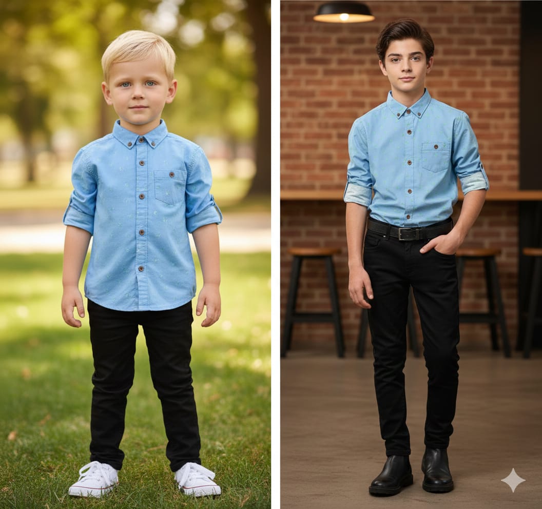 Sky Blue Print - Casual